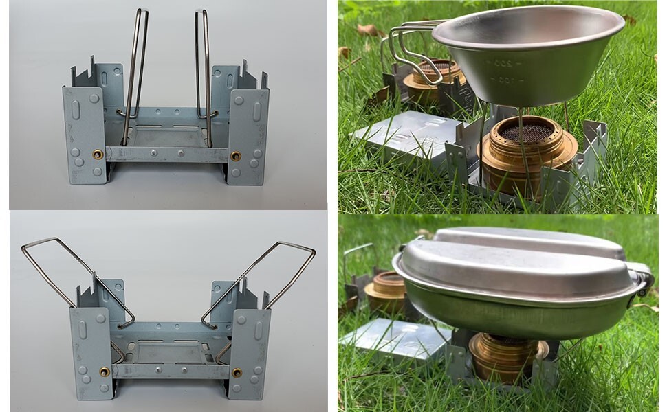 Camping Alcohol Pocket Stove Foldable Extension Bracket Wind Rings Set