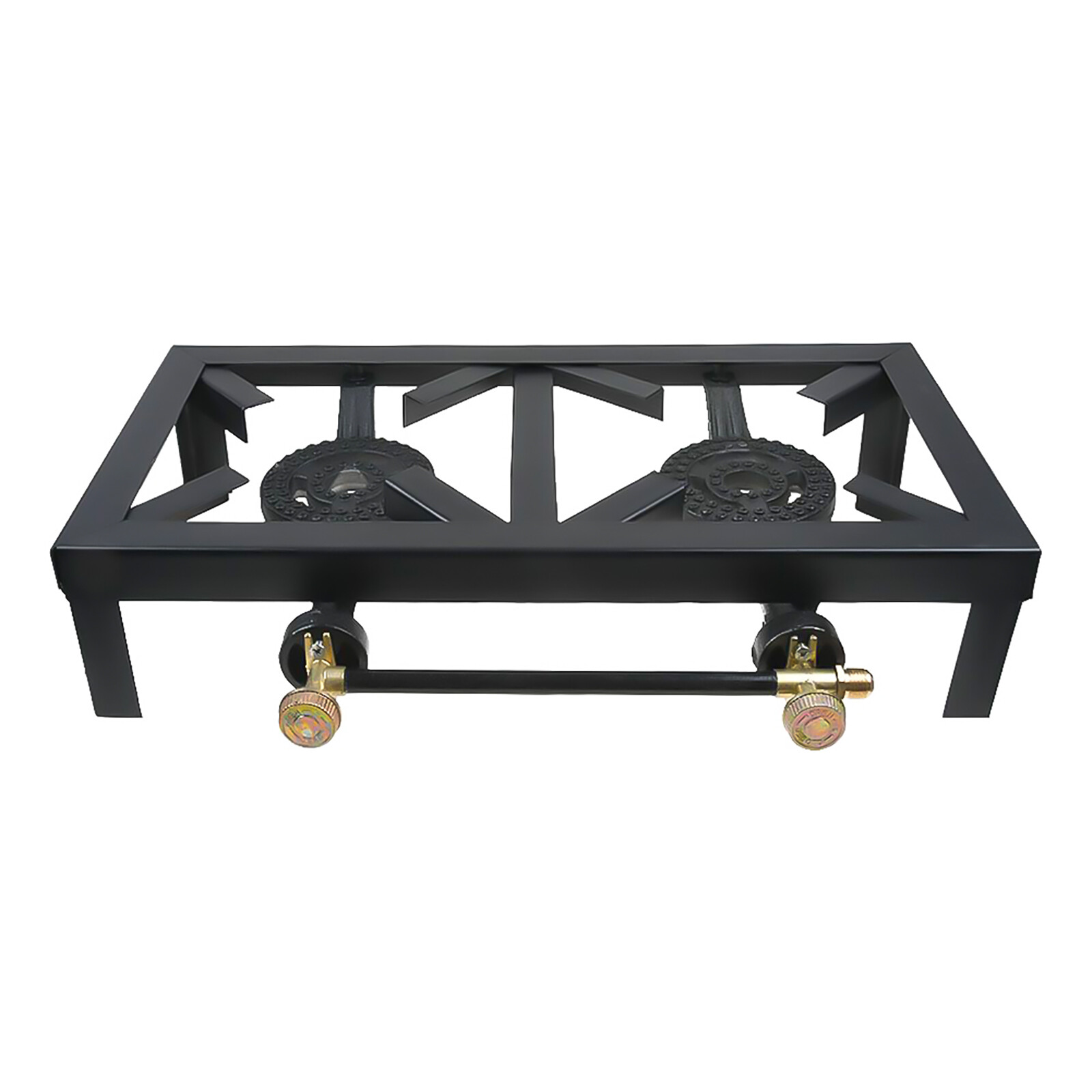 Cast Iron Double Burner Portable Outdoor Camp Stove Propane Gas LPG BBQ Cooker