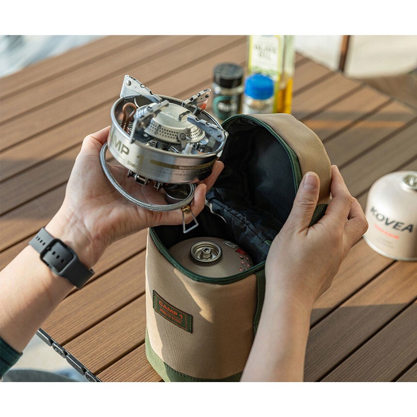 Kovea CAMP1 Khaki Limited Edition Portable Outdoor Stove with Pouch Iso-Butane