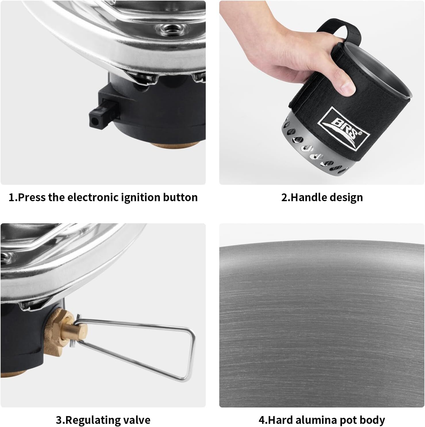 Brs-61 Camping and Backpacking Stove Cooking System 1500W Personal Cooking with
