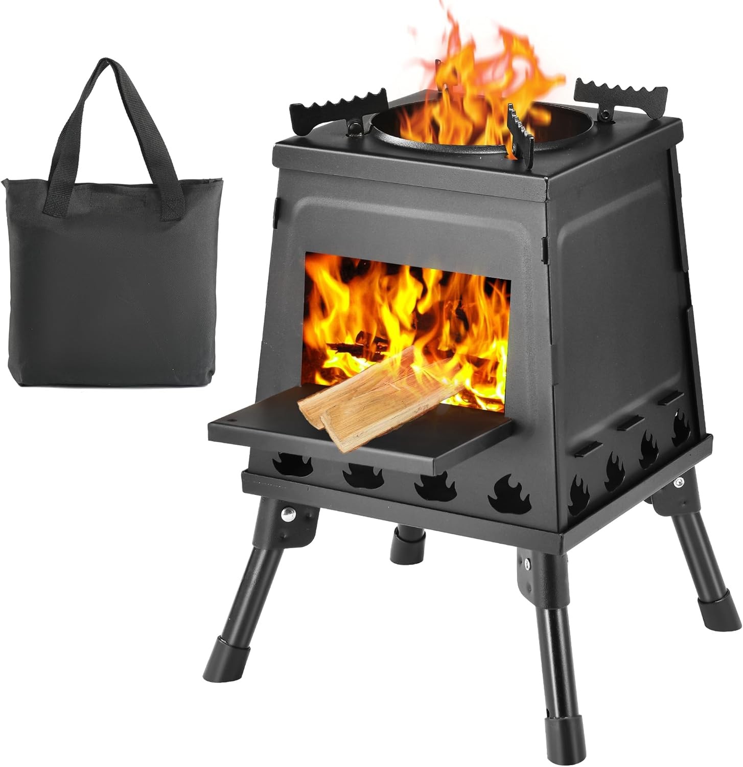 Wood Burning Camping Stove Portable Cast Iron Camping Wood Stove Oudoor Cooking