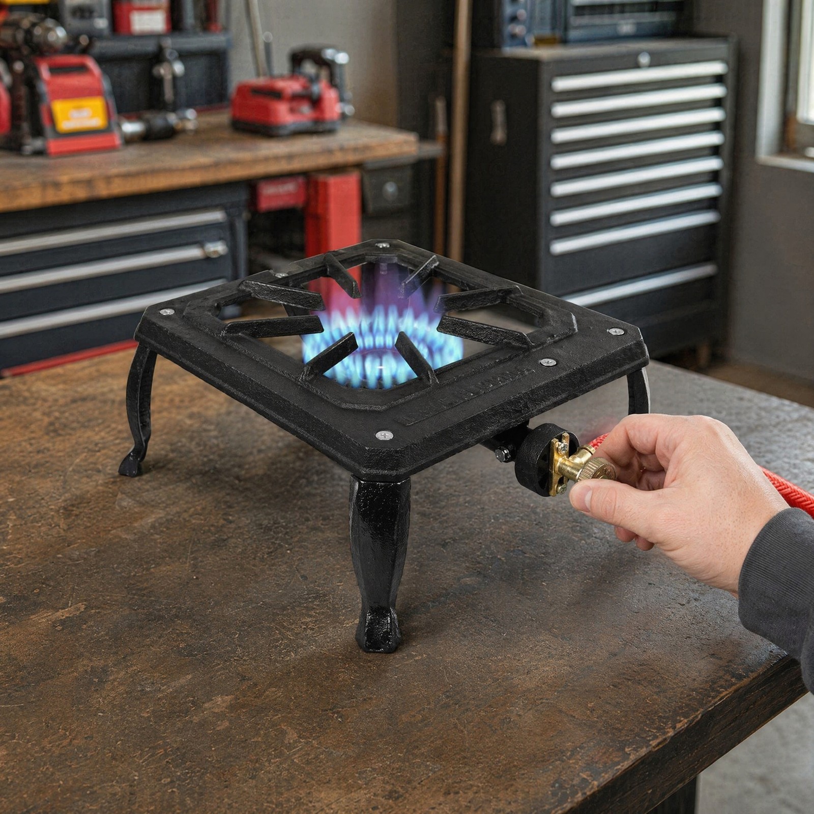 Cast Iron Single Burner Portable Outdoor Camp Stove Propane Gas LPG BBQ Cooker