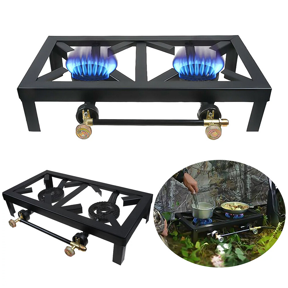 1/2/3 Stove Portable Camping Gas Stove Cast Iron Propane LPG BBQ Cooker Burner