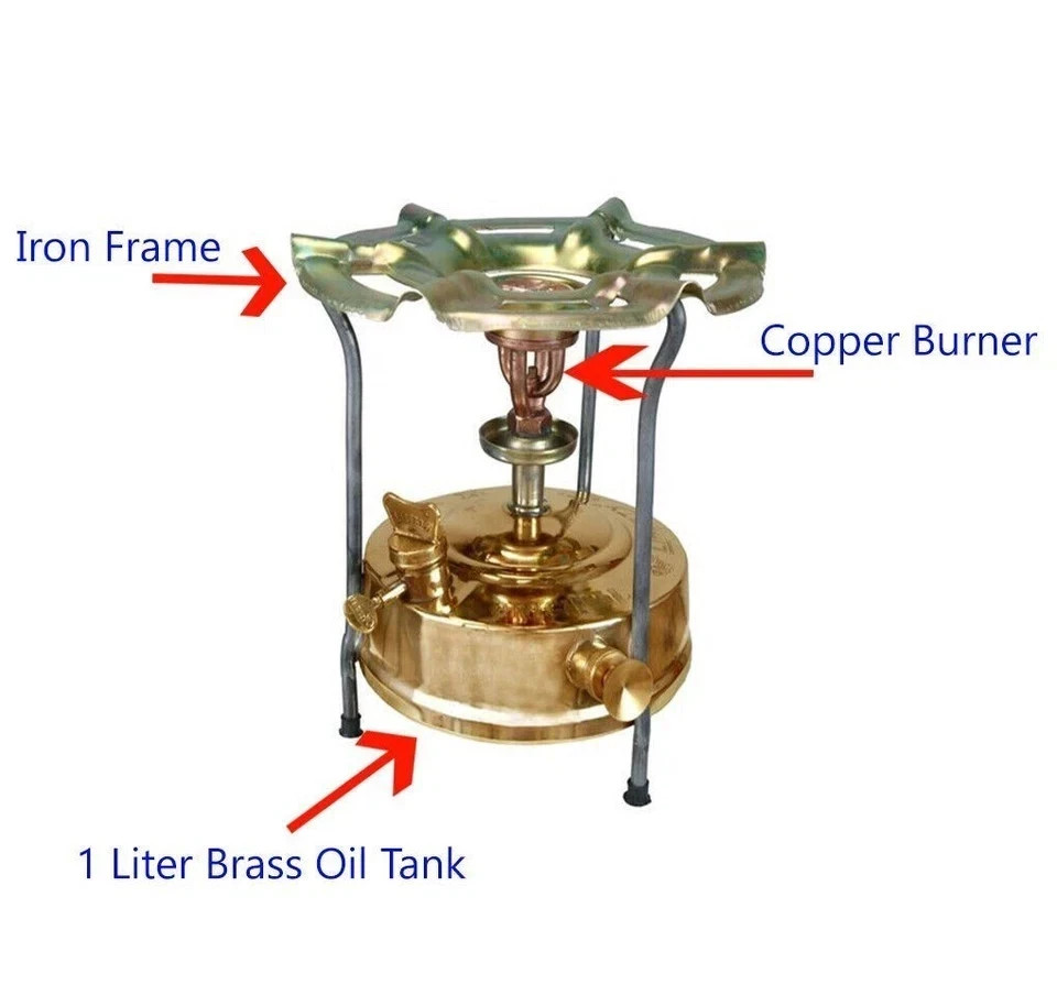 Kerosene Stove Pressure Stove 1 Liter Camping and Hiking Brass & Iron Made