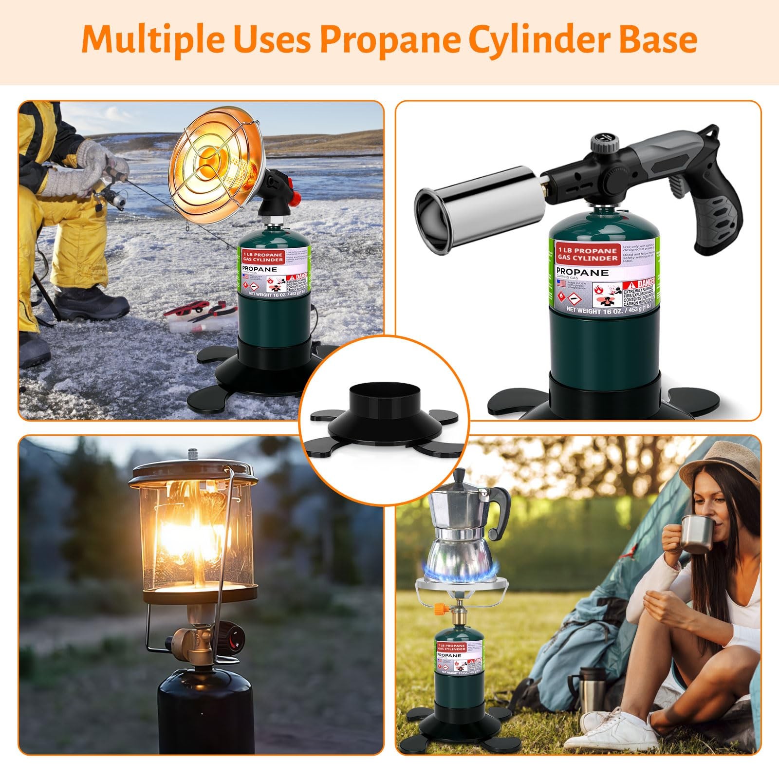 2 Pack Propane Tank Holder, Portable Propane Tank Stand Cylinder Base for 1lb…