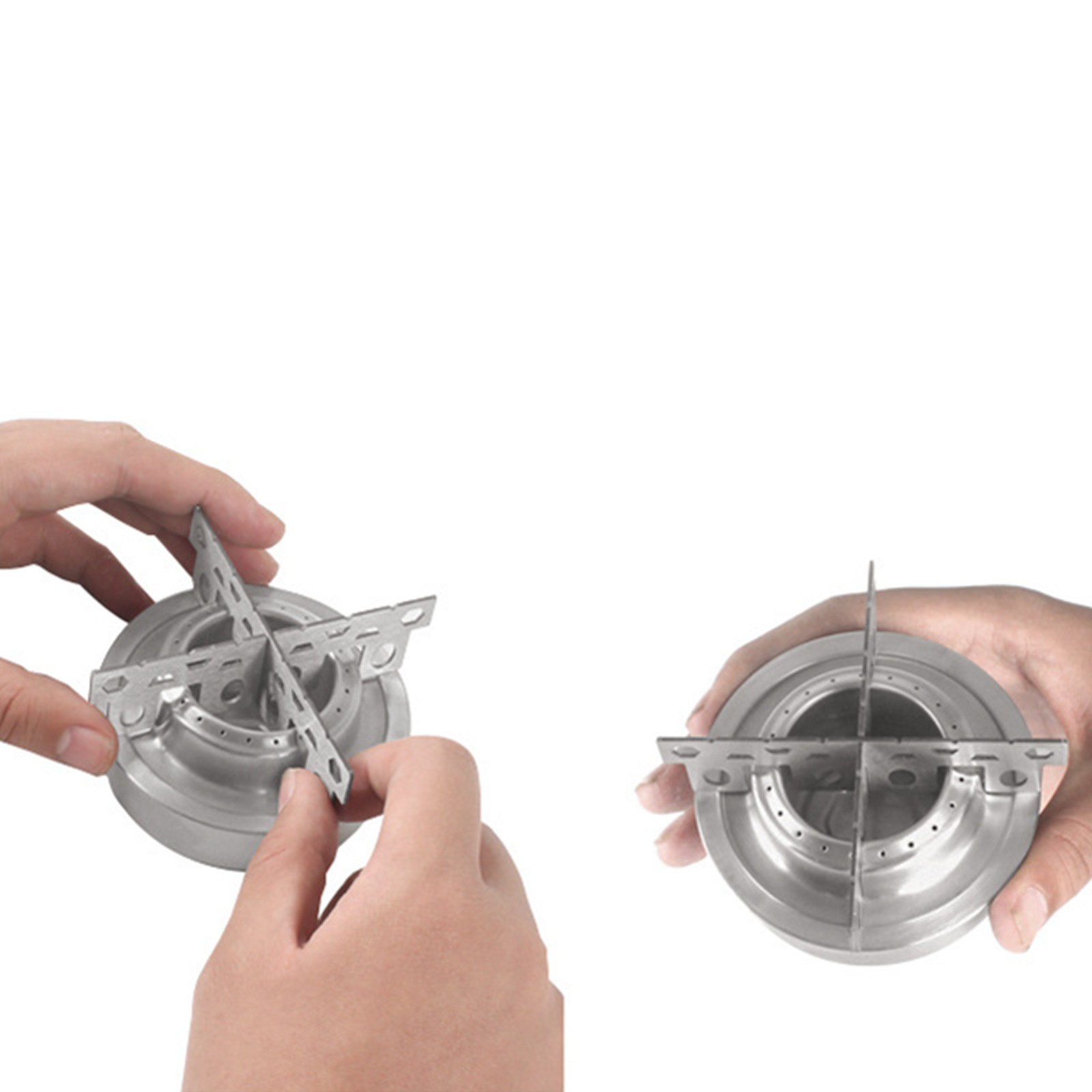 Outdoor Portable Camping Mini Alcohol Stove Cooking Burner With Cross Stand