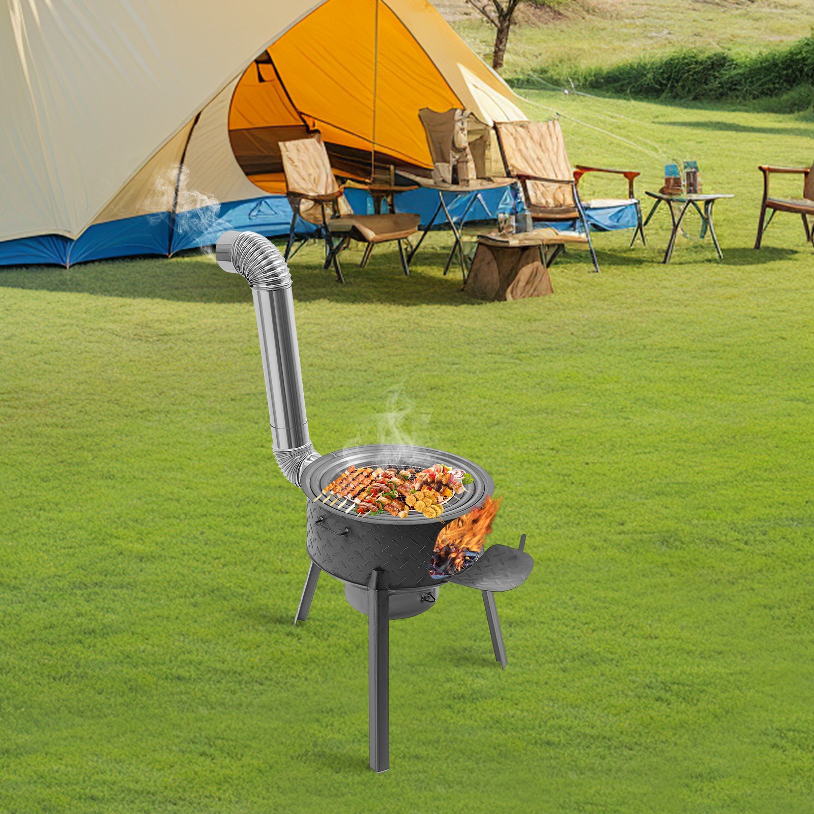 Wood Burning Stove Sets Multi-function Portable Outdoor Camping/BBQ Cooking Kits