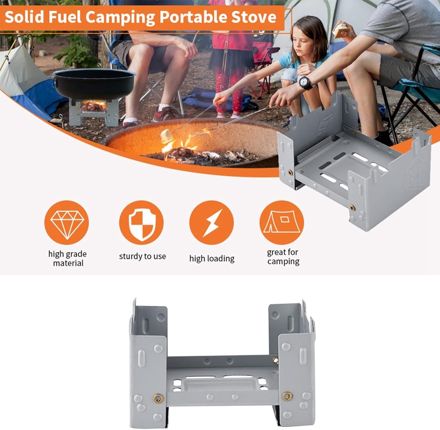 Multifunctional Pocket Stove 3.74″l x 2.95″w – Perfect for Travelers and Campers
