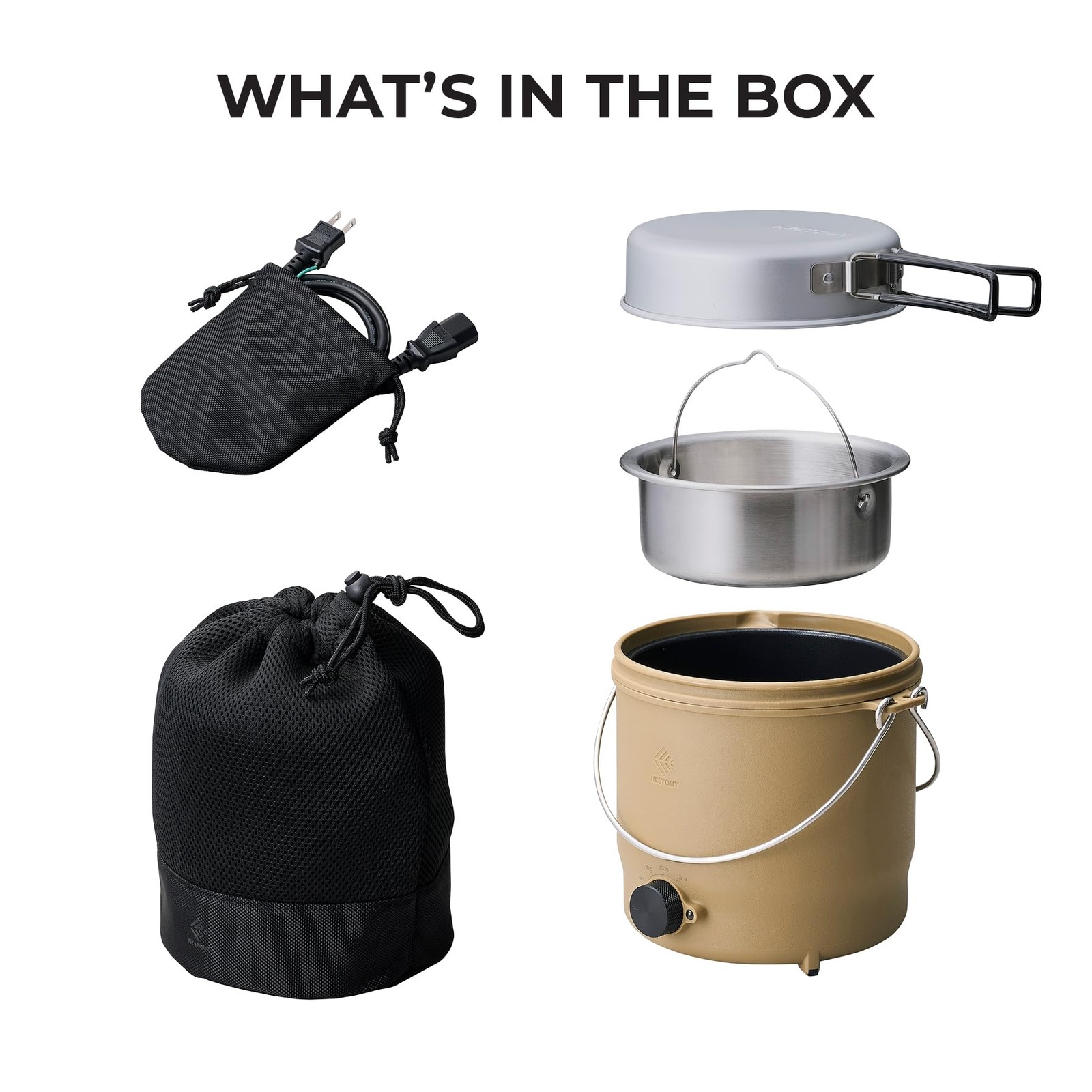 NESTOUT COOKER-1 Electric Cooker 500W Camping Stove, Portable Plug-In for Pow…