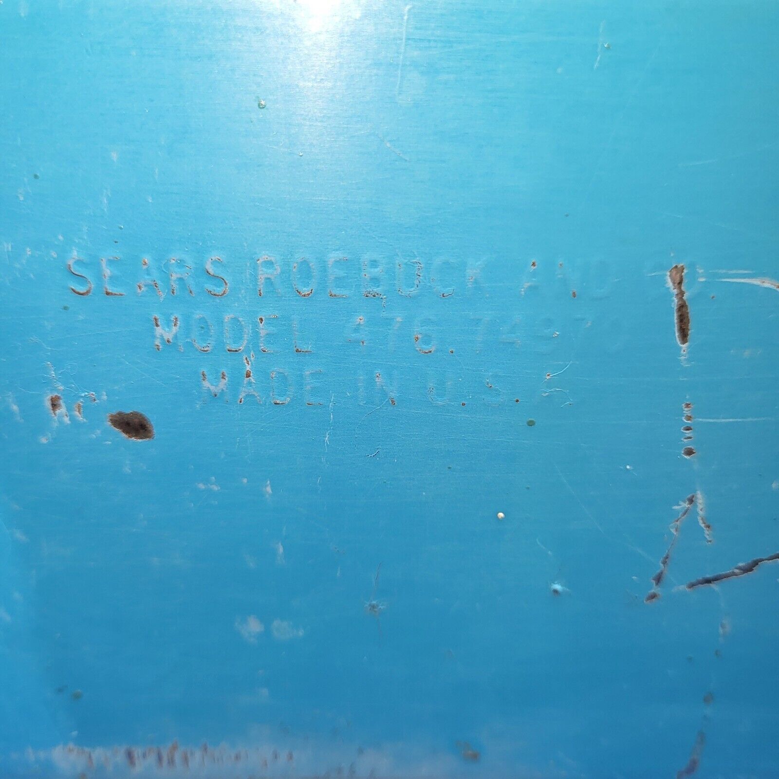 Vintage Sears 476.74970 Two Burner Camp Stove with Tank Blue Yellow Dated 1/66