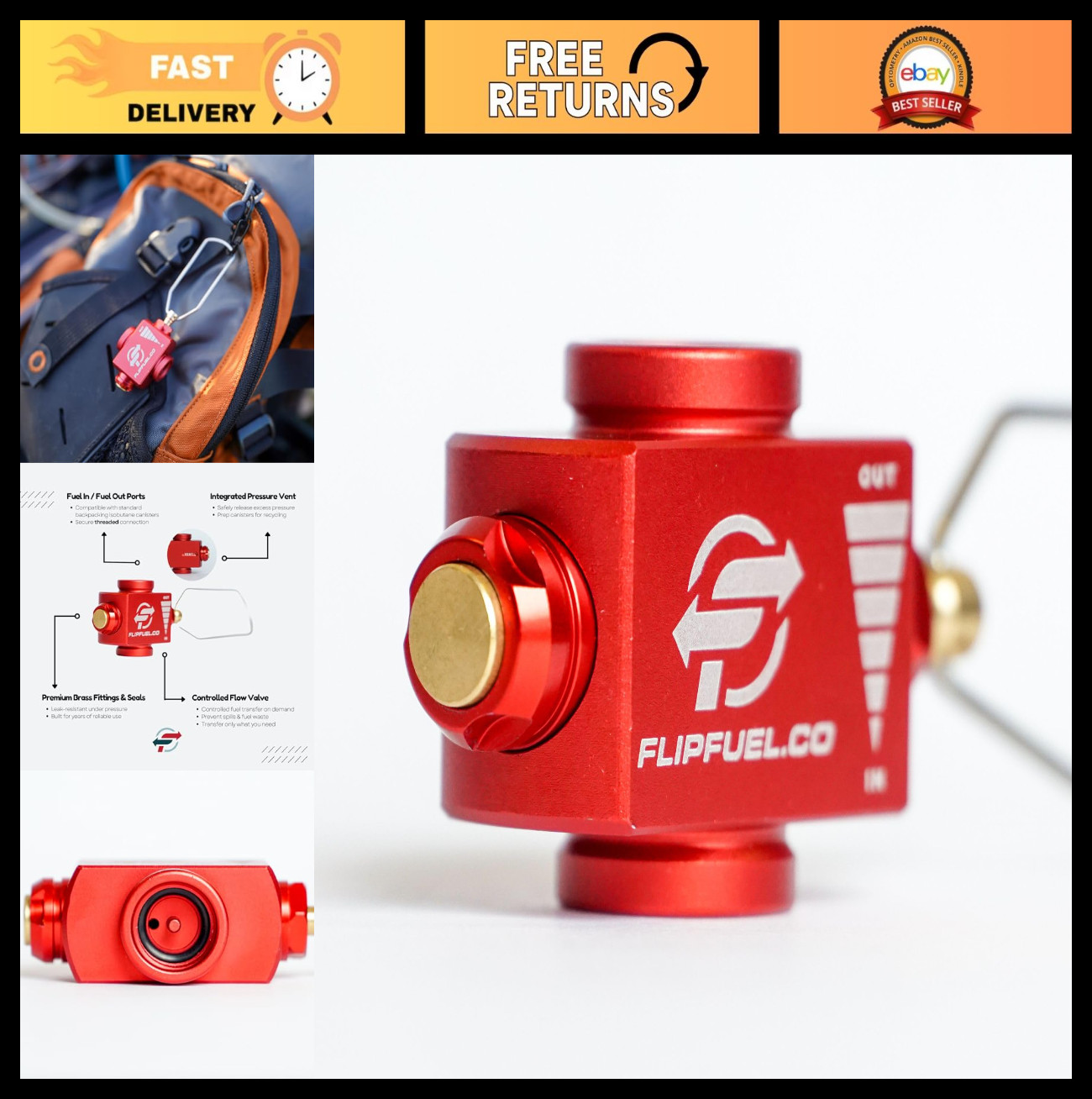 Fuel Transfer Device for Backpacking & Camping – Isobutane Canister Refill Adapt