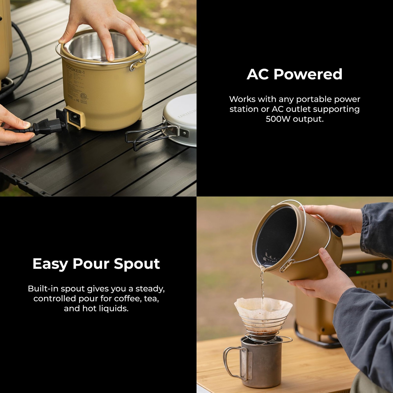 NESTOUT COOKER-1 Electric Cooker 500W Camping Stove, Portable Plug-In for Pow…