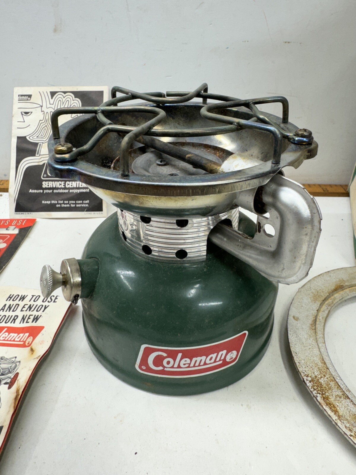 Vintage Coleman 502 Green Sportster Camp Stove With Box