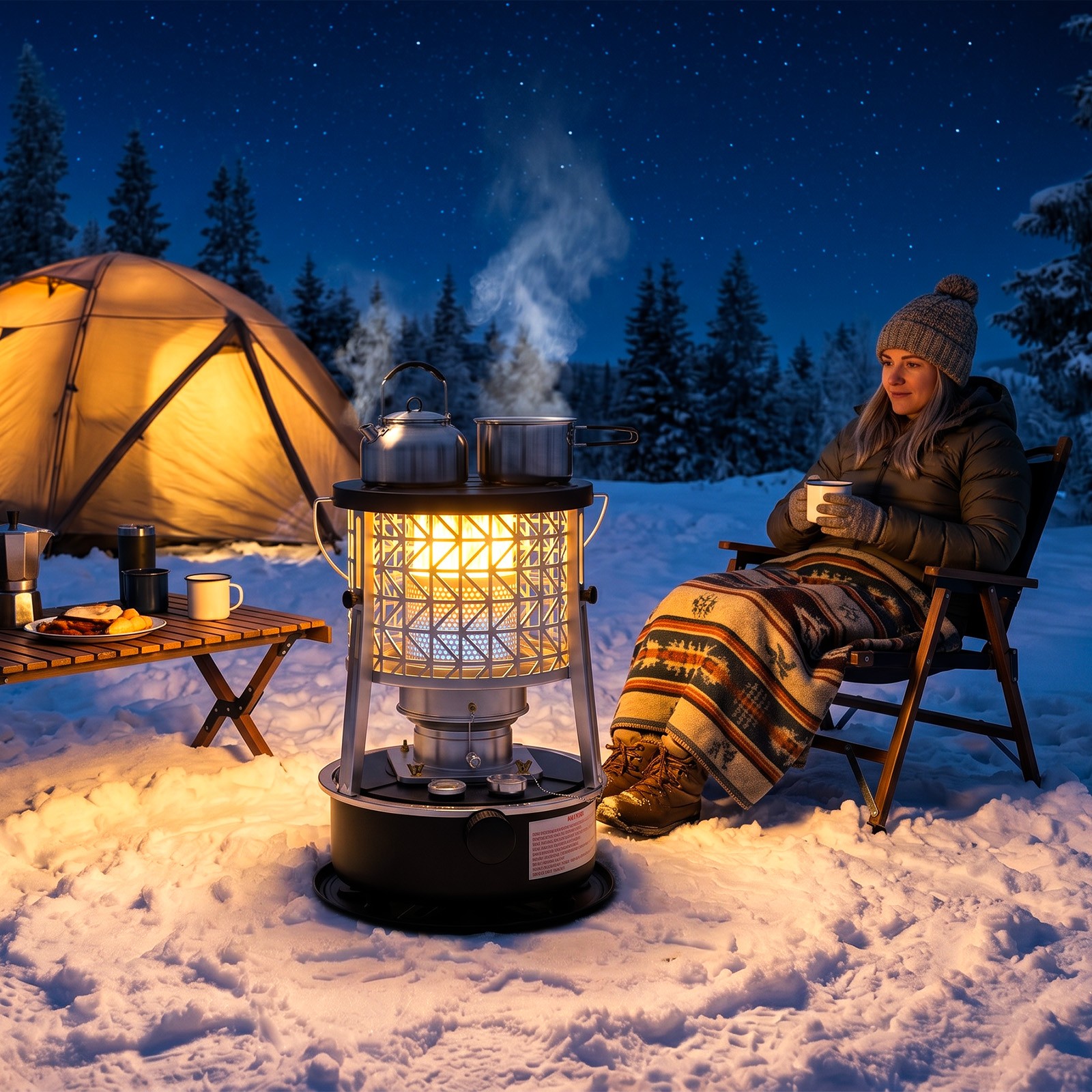 2600W Portable Oil-fired Petroleum Heater Stoves Camping for Indoor Outdoor – 5L