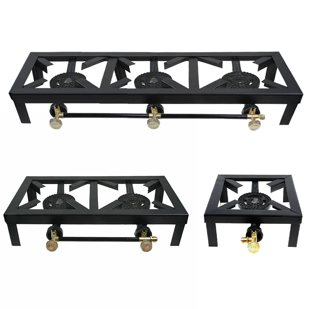 Portable Camping Stoves 1/2/3 Burner Iron Propane Gas LPG Outdoor BBQ Cooker
