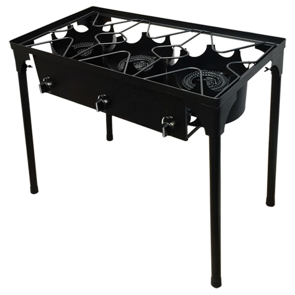 High Pressure 3-Burner Outdoor Camp Stove with Stand And Gas Hose