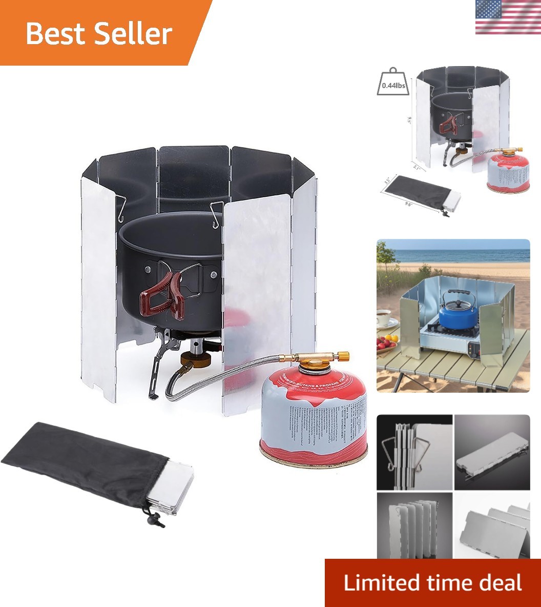 Efficient Outdoor Cooking Windscreen for Butane Stoves – Includes Carrying Bag