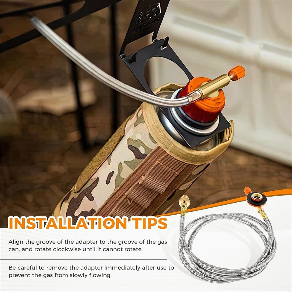 1 x Multi Gas Stove Extension Braided Hose 100cm For Camping Outdoor Picnic