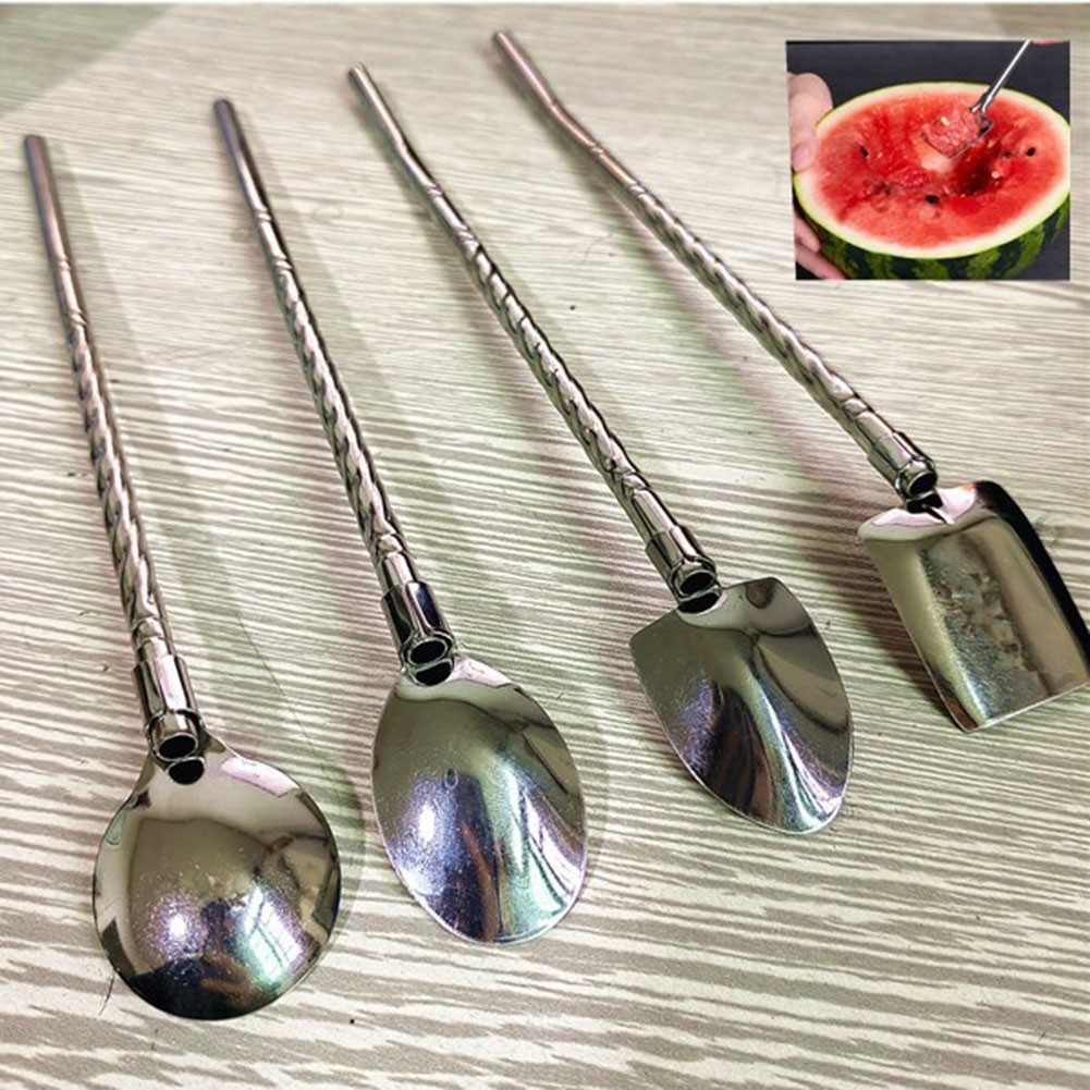21.5×2.8cm Stainless Steel Shovel Spoon Ideal for Fruit Tea and Dessert Use