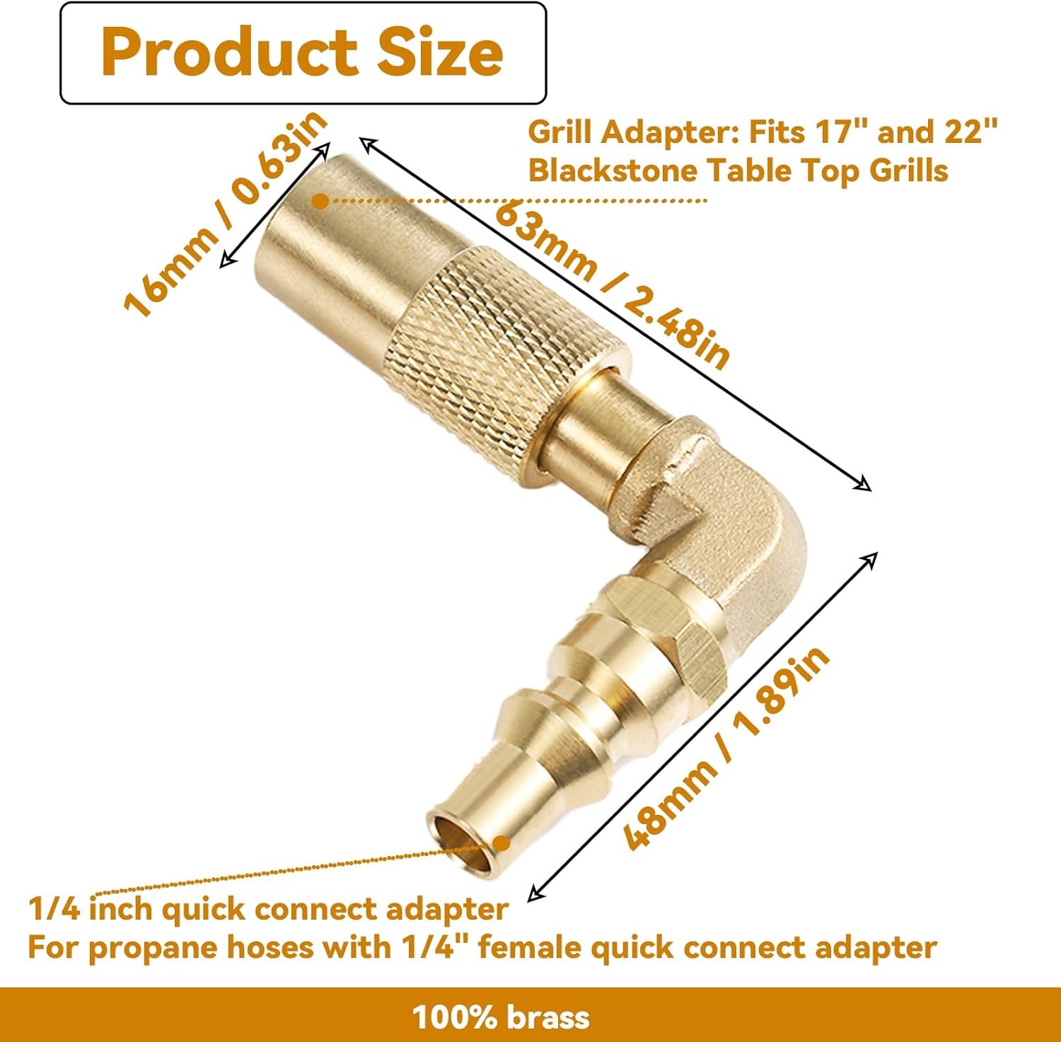 1/4 Inch RV Quick Connect Adapter Conversion Fitting Elbow for Blackstone,…