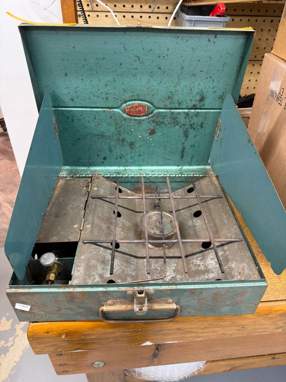 Insta-Lite One Burner Propane Camp Stove – Rare Vintage Camping Gear – For Parts