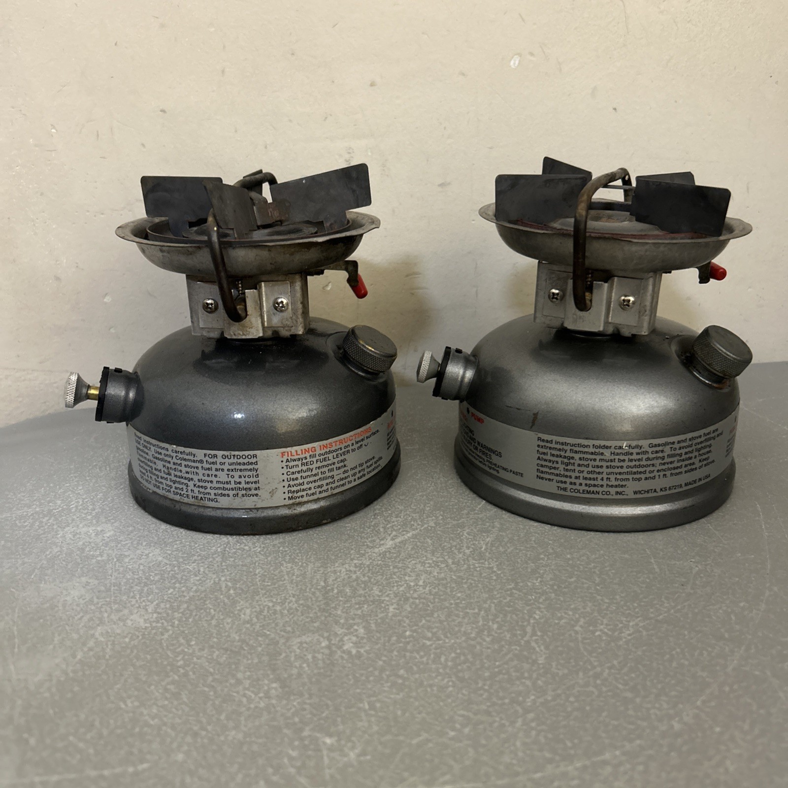 (2) COLEMAN Model 533 Dual Fuel Single Burner Camping Stoves