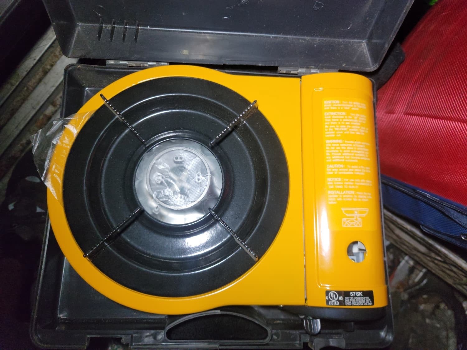 Thunder Range Portable Gas Cooker Yellow With Hard Carrying Case New Without Box
