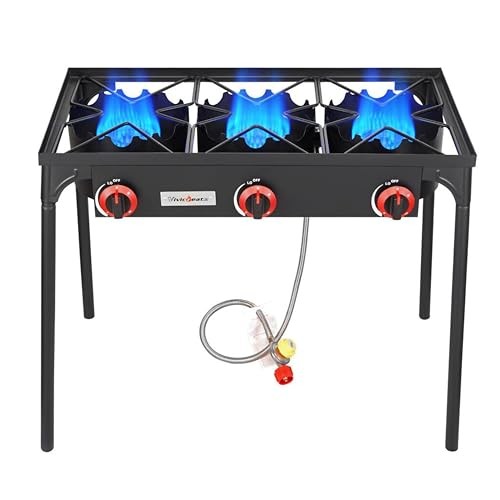 3 Burner High pressure Propane Stove, 28 Inch Tall Camping trible burner stove