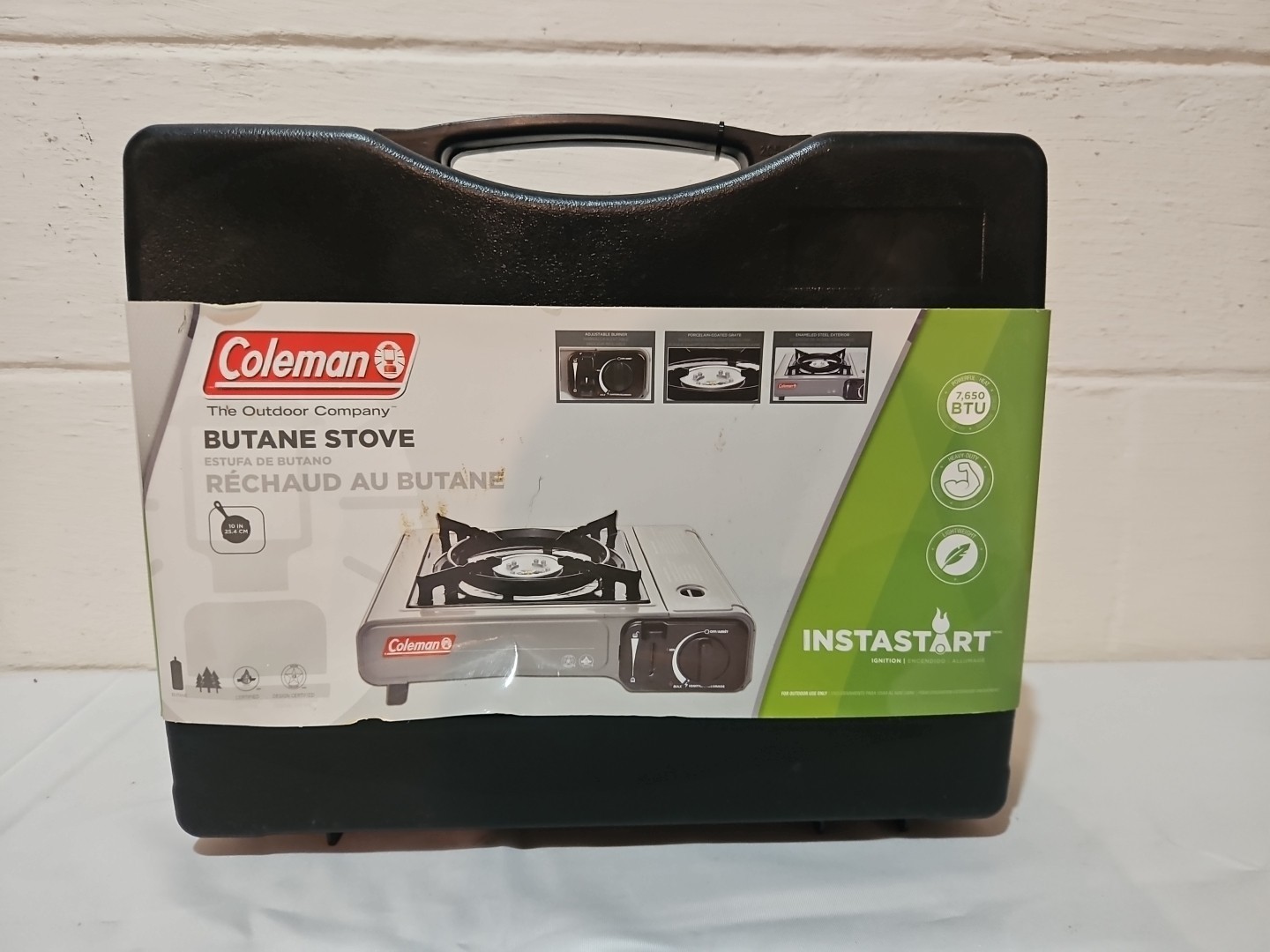 Coleman Portable 1-Burner Butane Gas Stove with Carry Case, Gray, 7650 BTU Max