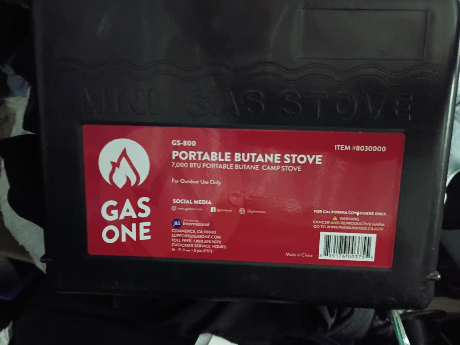 Gas One GS-800 7000 BTU 1-Burner Portable Butane Camp Stove w/ Carry Case
