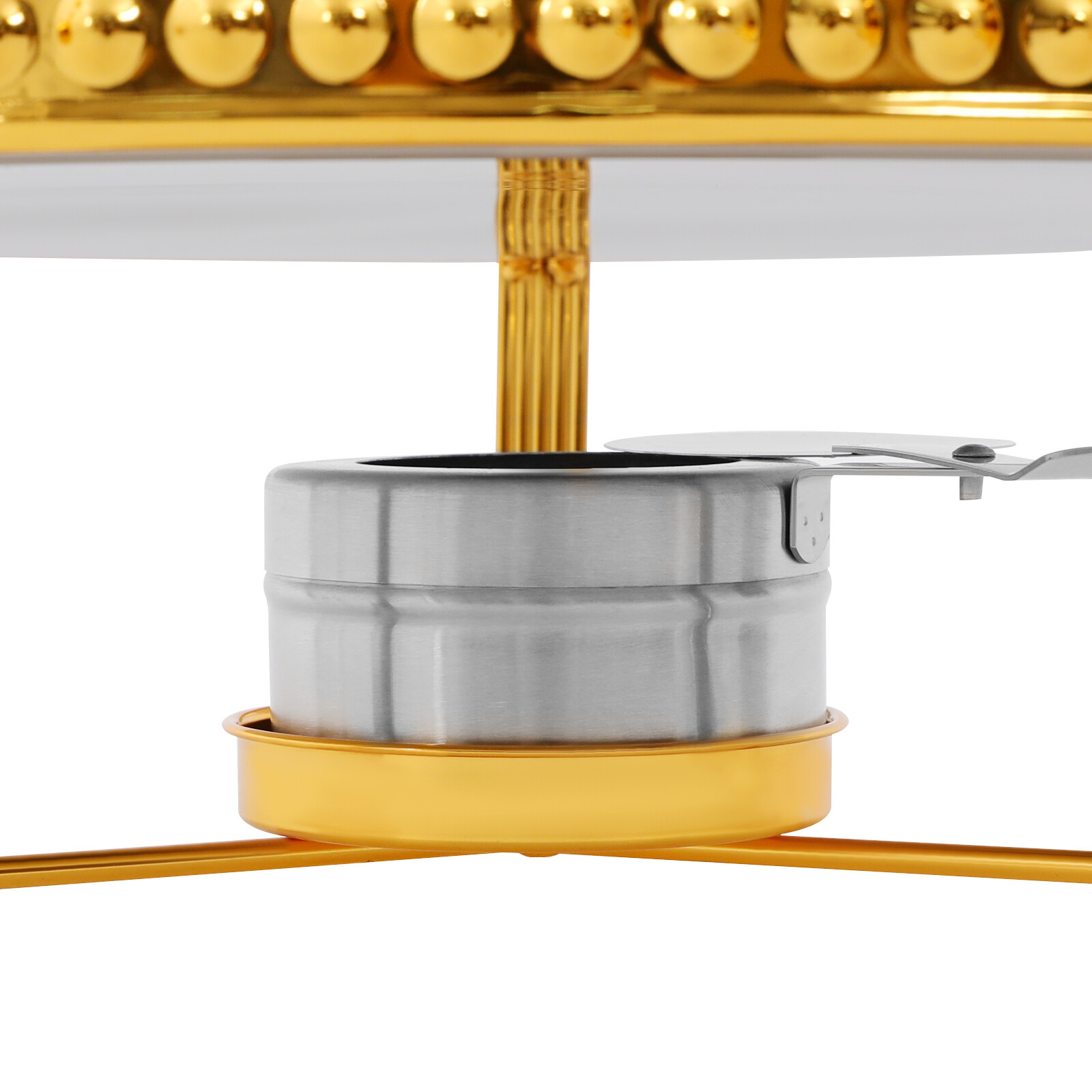Round Gold Stainless Steel Chafing Dish Set 10.57QT Buffet Food Warmer