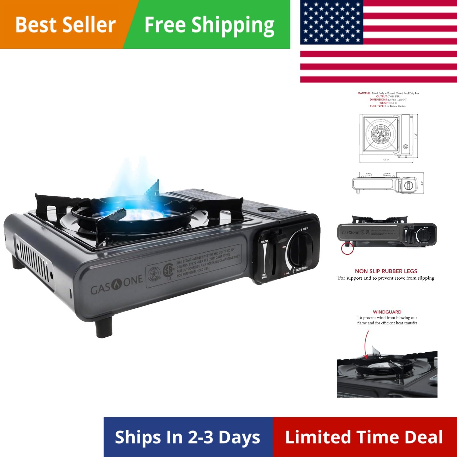 Portable Butane Camping Stove with Case: Automatic Ignition, Precise Heat Con…