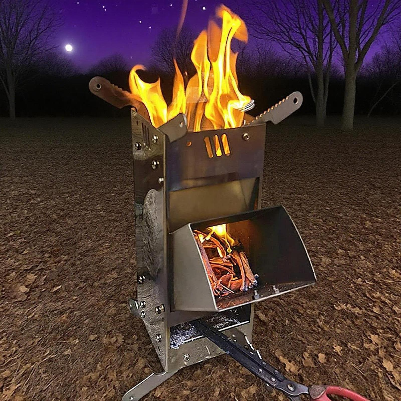 Camping Wood Burner Foldable Campfire Portable Multifunctional Compact Furnace