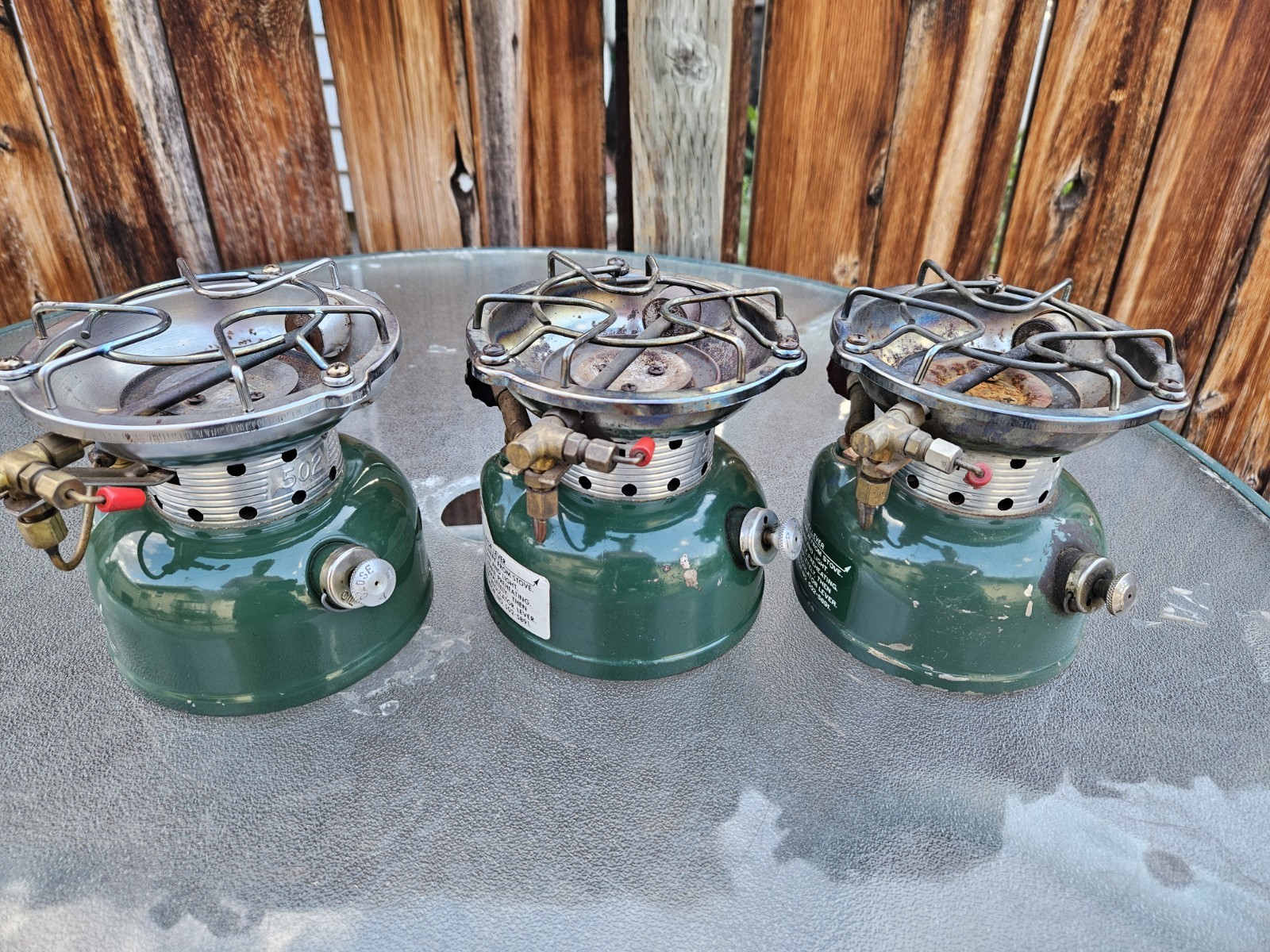 Lot of 3 Vintage Coleman 502 Single Burner Stoves