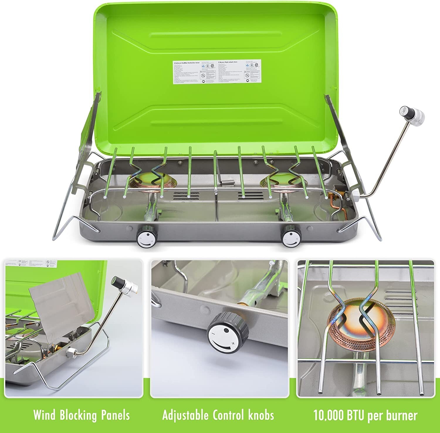 2 Burner High Output Portable Table Top Propane Camping Stove