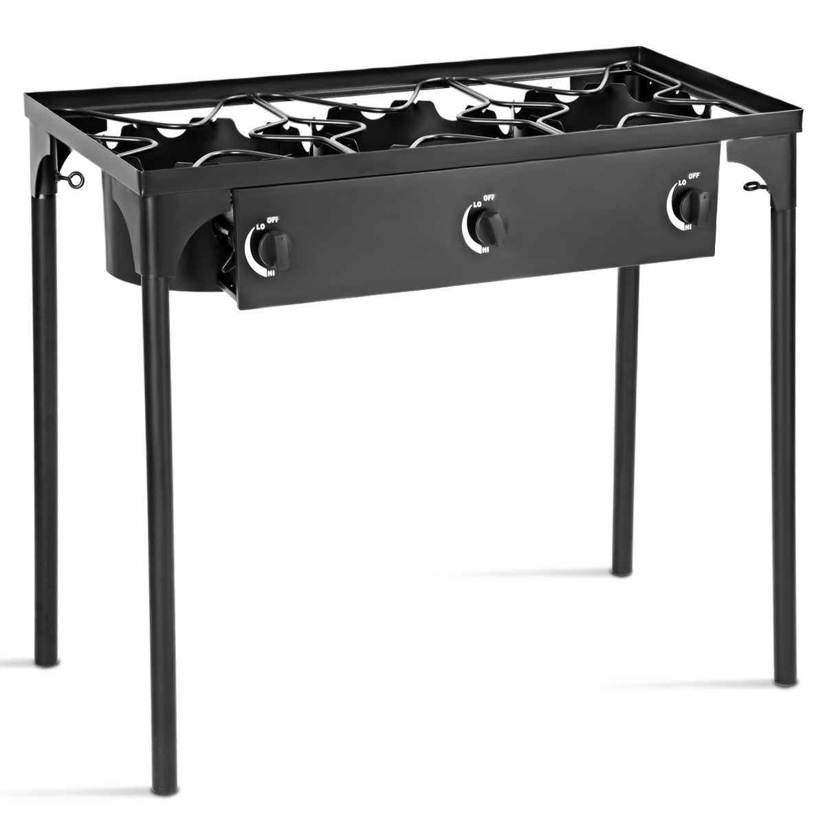 Premium Portable Propane 225,000-BTU 3 Burner Gas Cooker Camping Picnic Stove