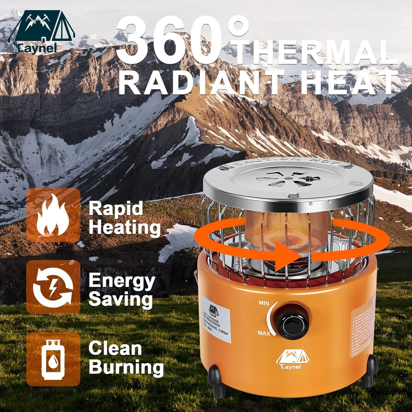 2 in 1 Portable Propane Heater and Stove Outdoor Camping Liquefied Gas Stove