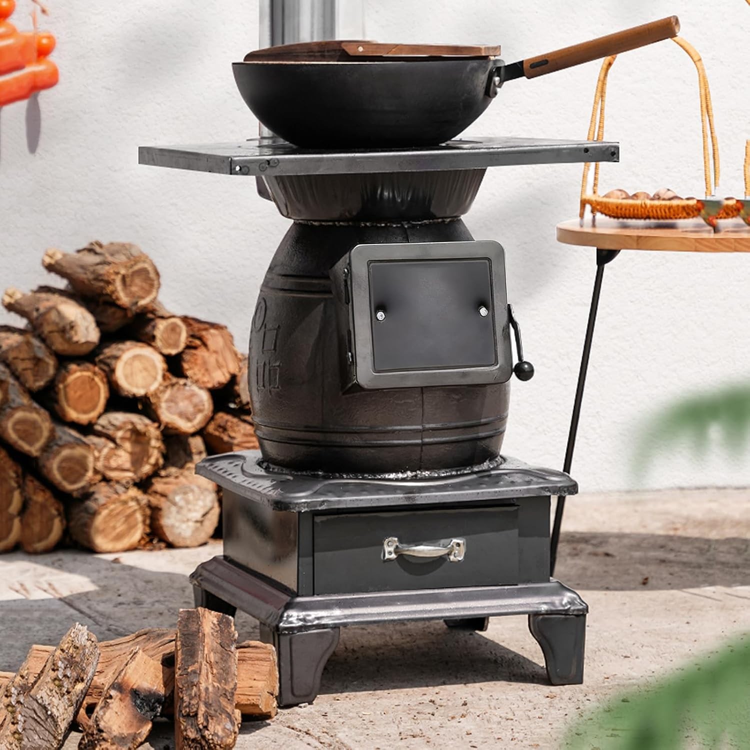 Portable Wood Burning Stove Hot Tent Stove for Outdoor Camping & Heating