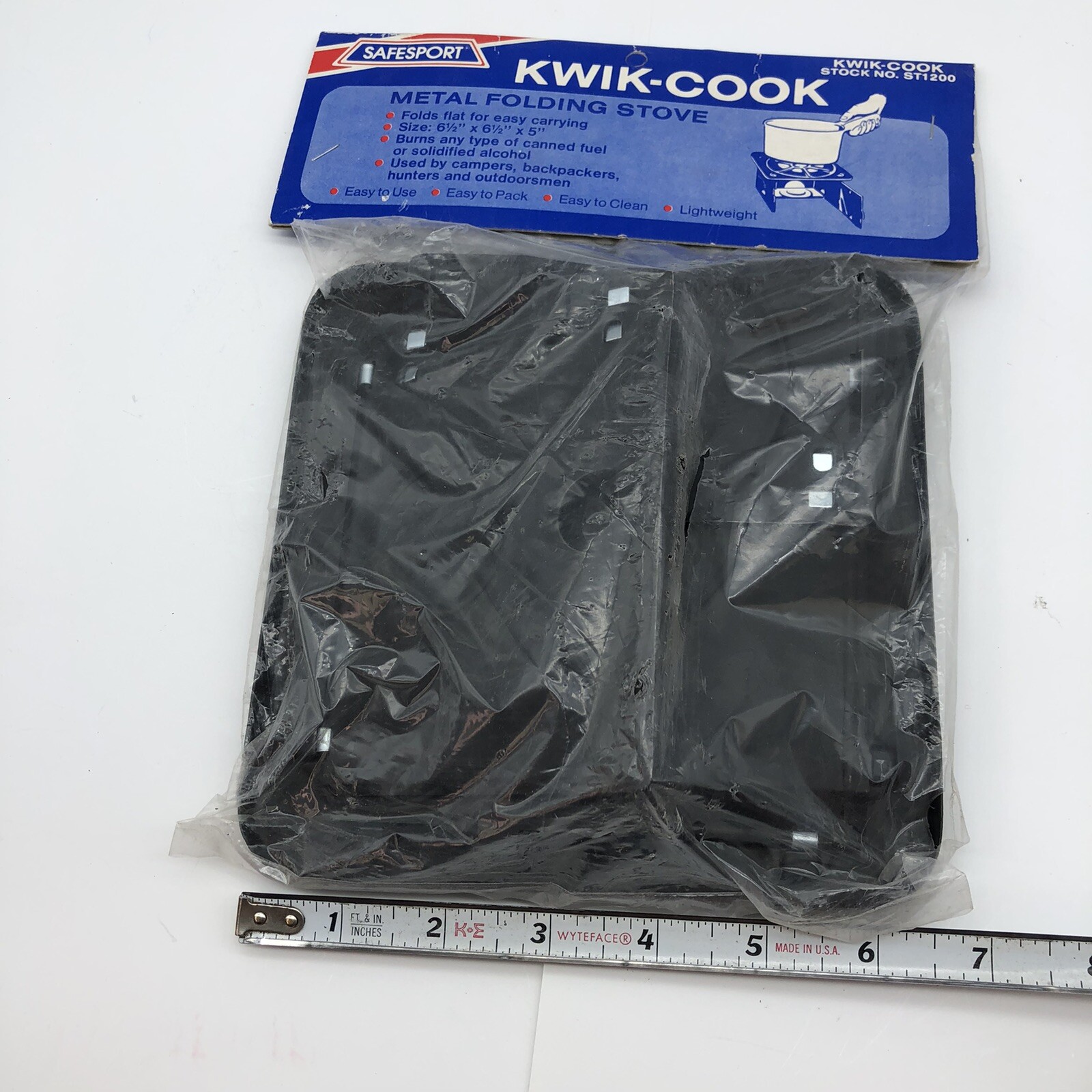 Vintage Metal Folding Camp Stove New Old Stock Emergency prep Safesport KwikCook