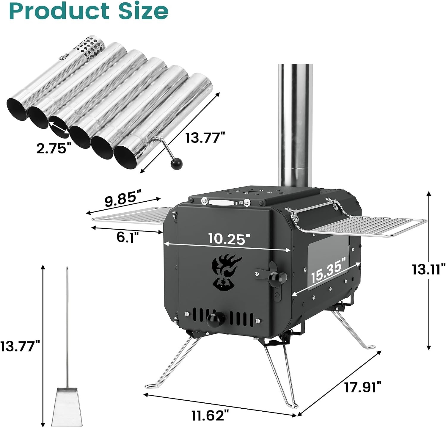 Tent Stove Outdoor Portable Wood Burning Camping Heating