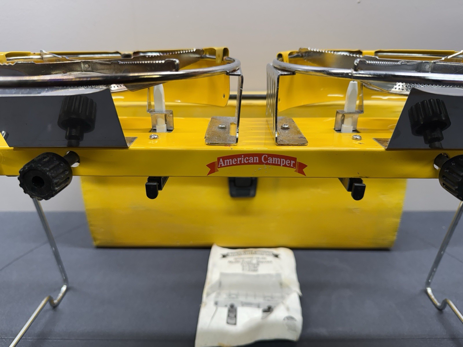 Vintage American Camper Multi Fuel Stove 2 Burners 2 Collar Notches Case 2122BF