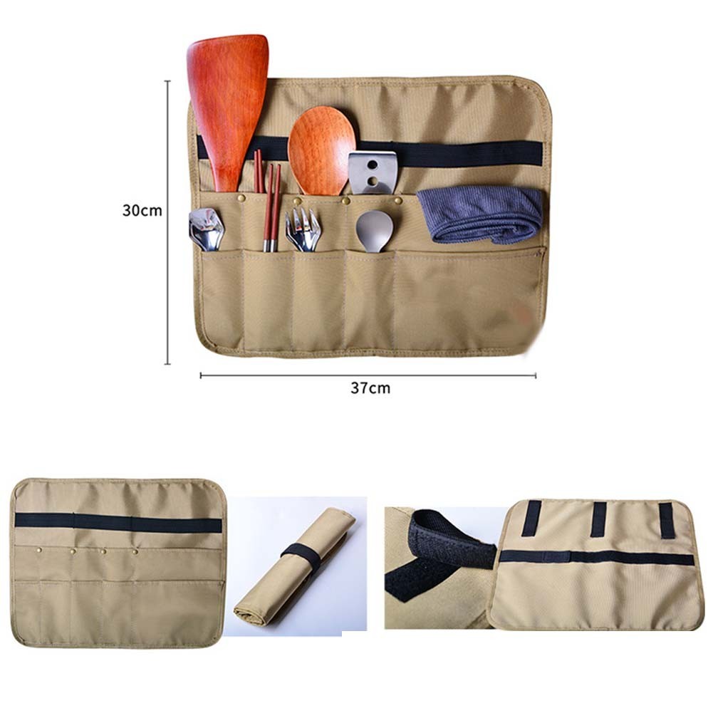 900D Picnic Tableware Storage Bag with Reinforced Rivets and Stitching