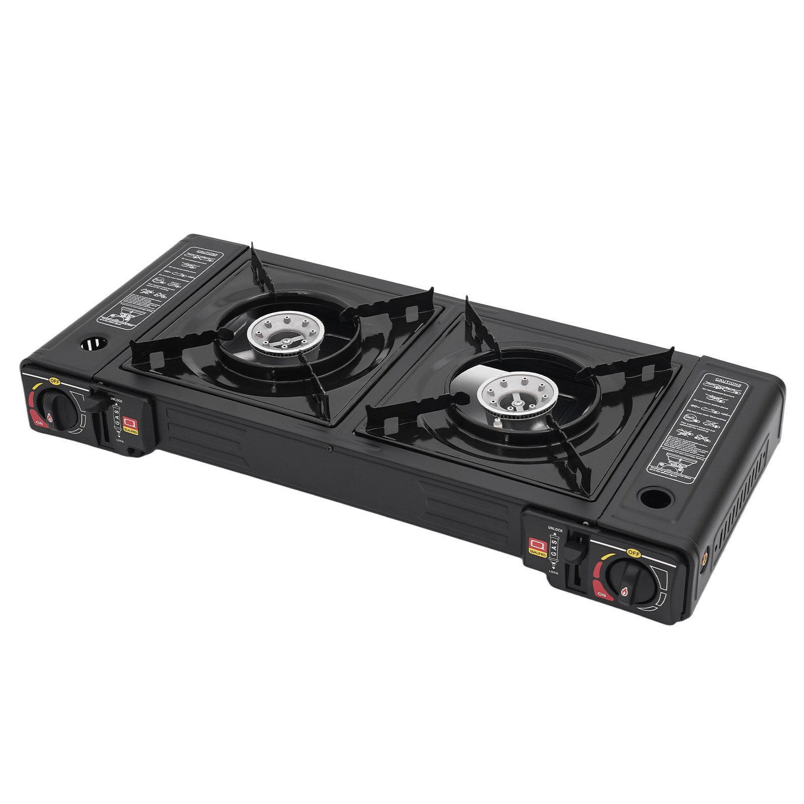 Camping Stove Butane 2500W x2 Burners Cooking Burner w/ Portable Tray&Case