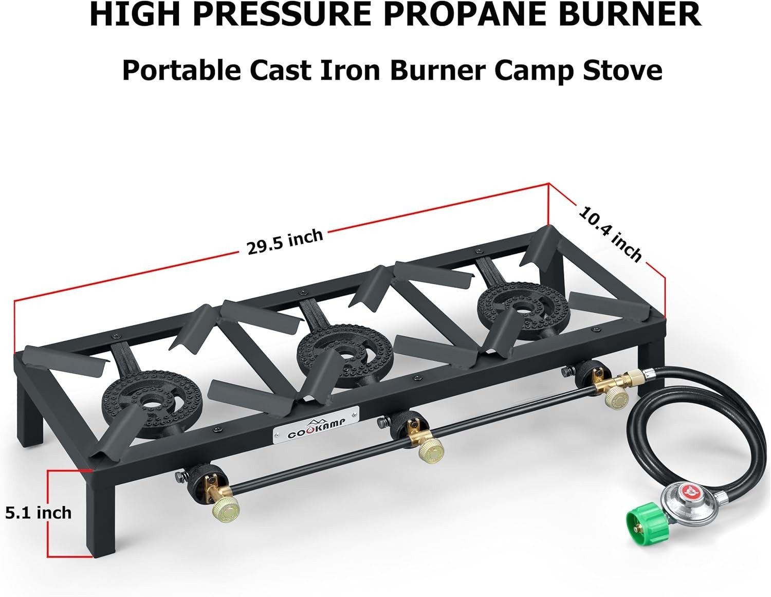 Triple Burner Propane Camp Stove with Regulator – Ultimate Outdoor Cooking