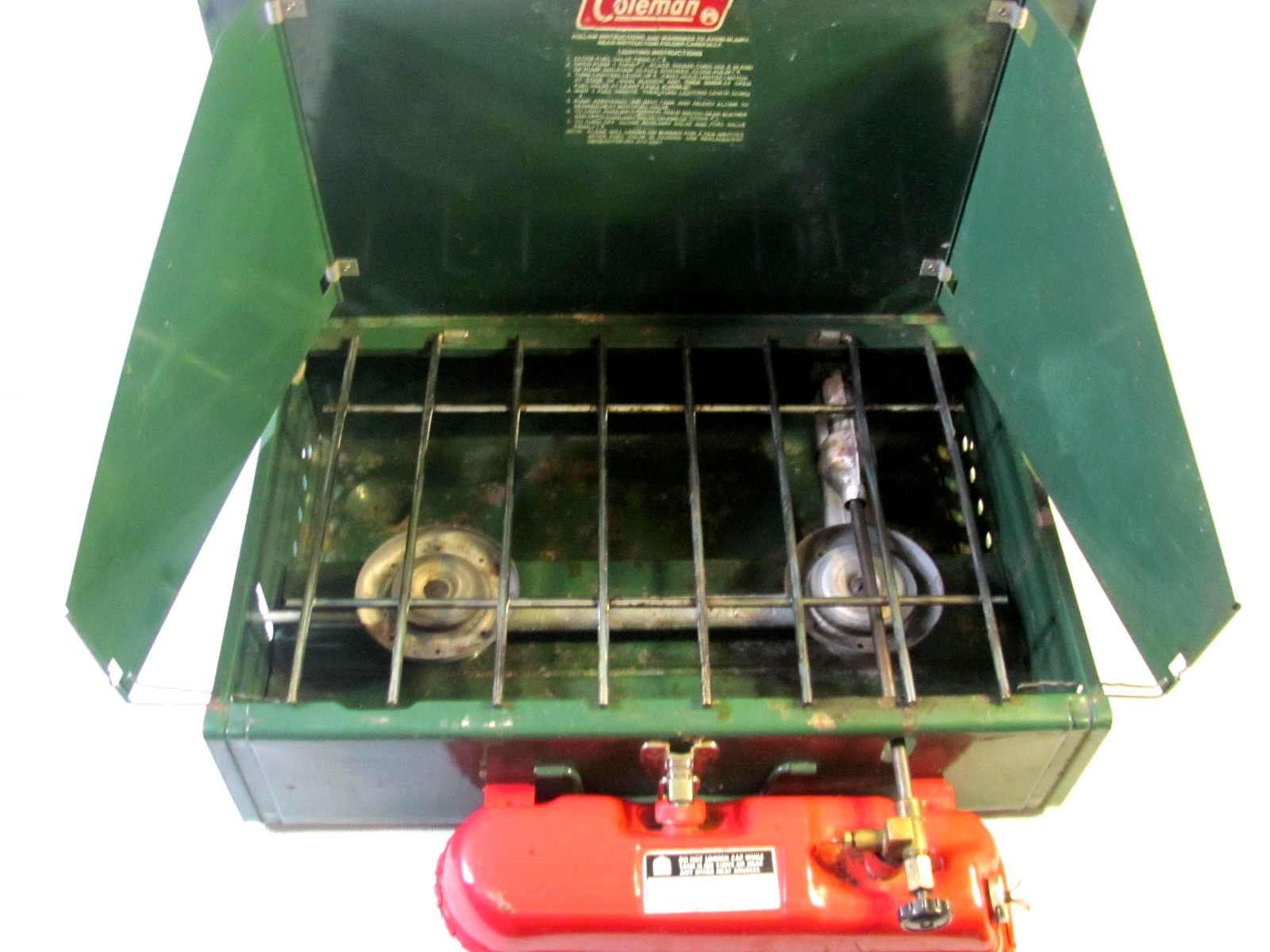 Vintage 1980 Coleman 425F 2 Burner Compact Gas Stove Works Camping Outdoors