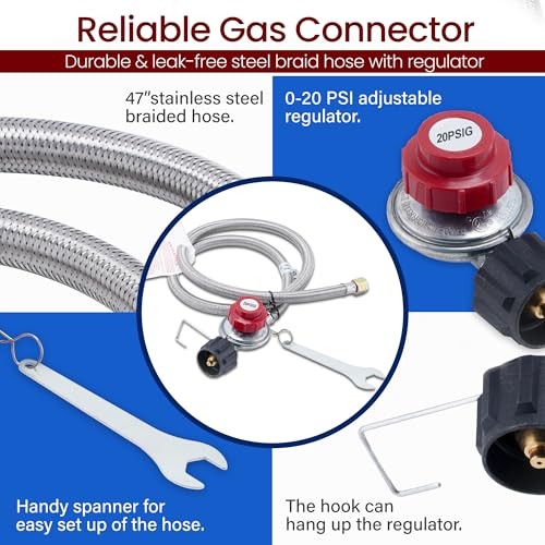 ARC Propane Burner, 200,000 BTU Propane Stove with 0-20 PSI Stainless Steel