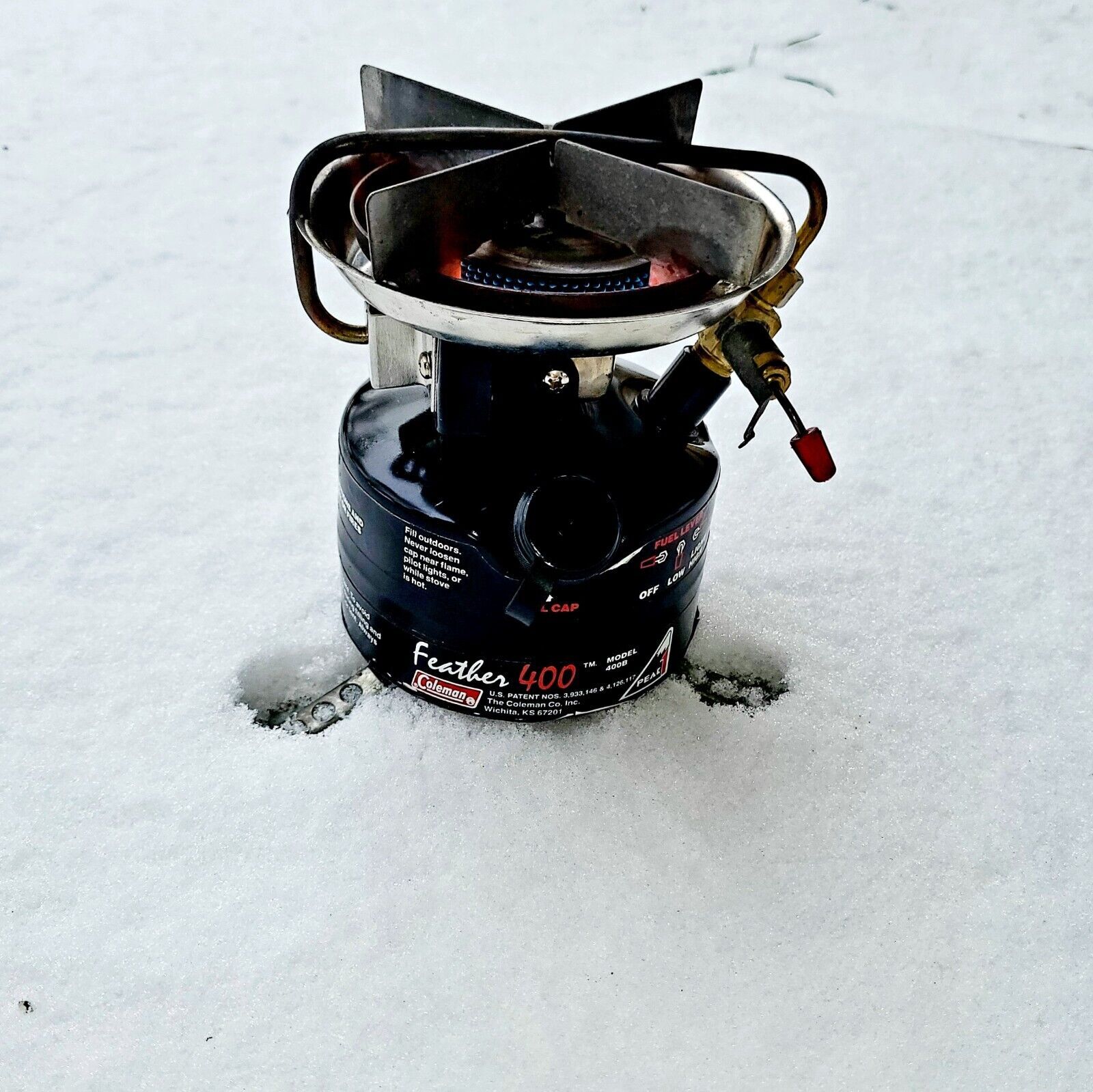 Coleman PEAK 1 Feather 400B Single Burner Camp stove. New Pump Cup, TESTED.8/90