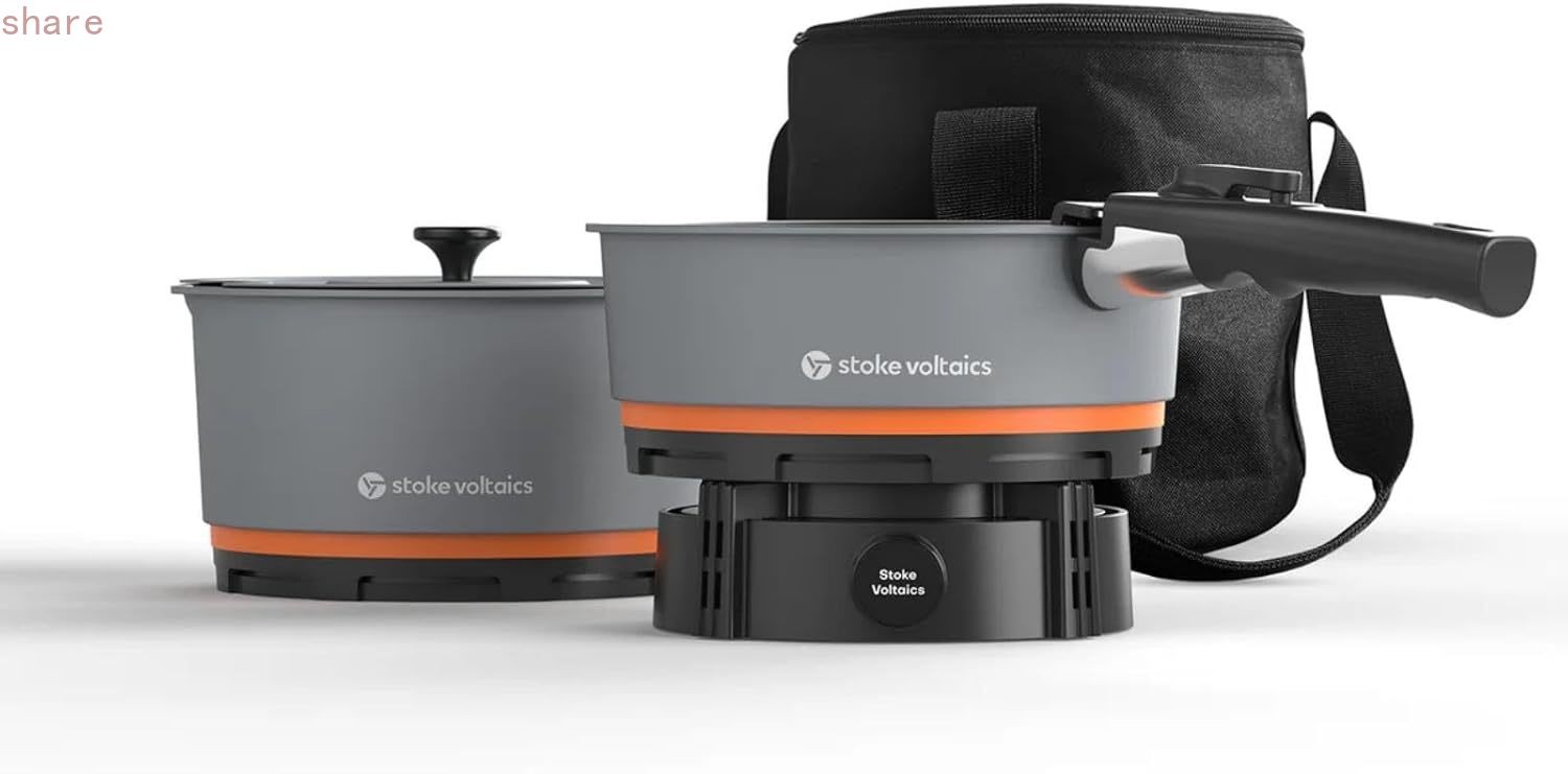 Nomad Cooking System, Electric Camping Stove 200-1000W w Pan&Pot,Storage Bag Set