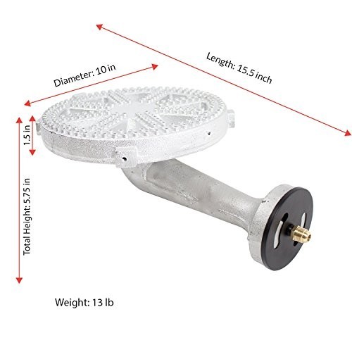Propane Burner Banjo 10 in Cast Iron 200,000 BTU High Pressure Set 0-20 PSI