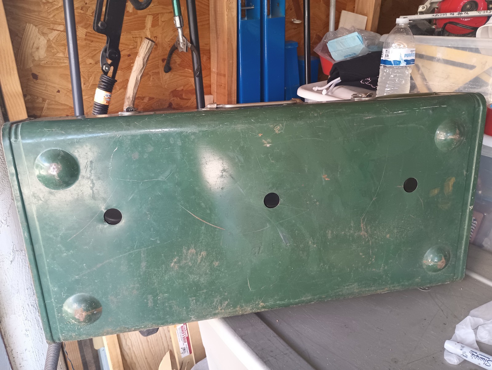 Vintage COLEMAN 426D CAMP STOVE 60s 3 Burner Green Made USA Wichita